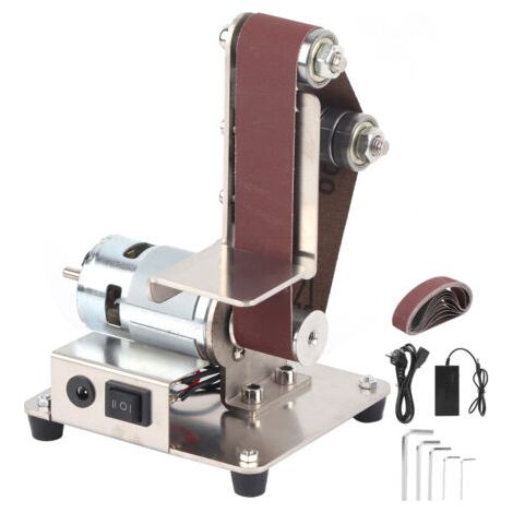 Multifonction ponceuse à bande, Réglable 4500-9000r/min, antidérapant et anti-poussière, papier de ponçage 10pièces (30x533 mm)pour rough grinding sharpening of tungsten steel turning(EU) (1/5)