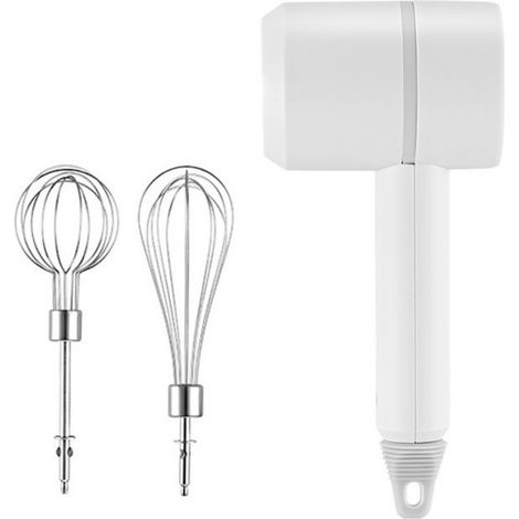 Mélangeur manuel à macarons, 20 W, 5 V, avec deux têtes de mélange, ustensile de cuisine pratique pour la confection de pâtisseries - Blanc