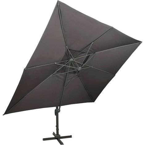 Maison Exclusive - Parasol de jardin déporté avec double plateau Anthracite 400 x 300 cm (1/5)
