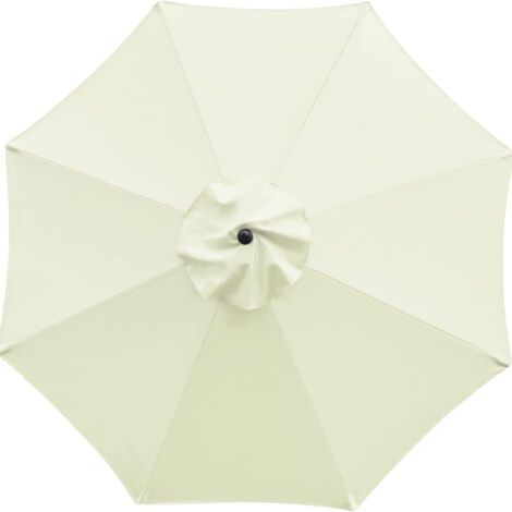 Toile de rechange pour parasols à 8 baleines, adaptée aux parasols de jardin, de terrasse, de piscine et déportés (blanc crème, 3 m/8 baleines)