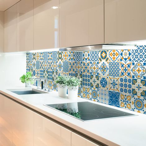 Sticker Mural Carrelage Adhésif Cuisine et Salle de Bain Carrelages Azulejos Estrella - 24 Sticker Tiles de 15x15 cm (1/5)