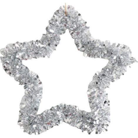Couronne d'étoiles, guirlande de paillettes, pendentif, décorations de Noël à suspendre, couronne pentagramme, guirlande pentagramme pour porte d'entrée, décoration murale ou de plafond pour le Nouvel (1/5)