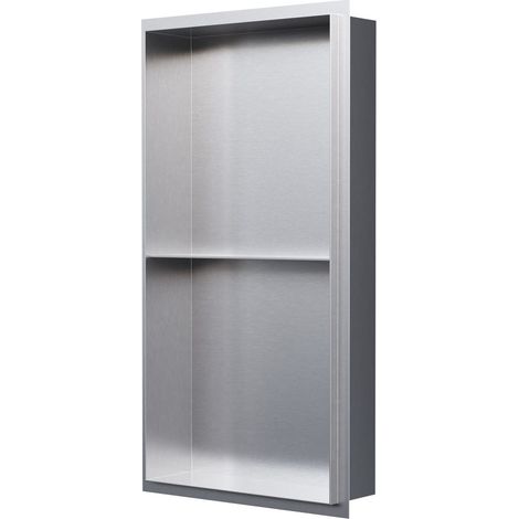 BERNSTEIN - Niche murale de douche sans rebords, étagère encastrable douche acier inox - 60x30x10cm - NT306010X Acier brossé
