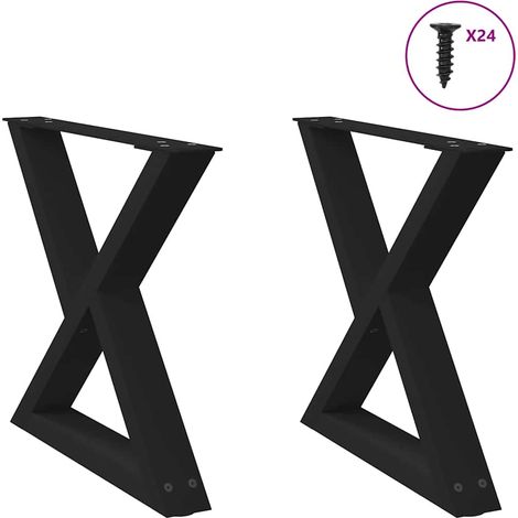 Patas para mesa de centro (2 unidades), color negro, 50 x (42-43,3) cm, acero vidaXL (1/5)