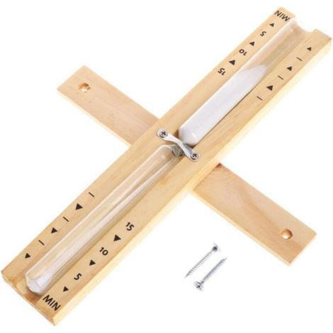 Reloj de arena para sauna, temporizador de madera con tornillos, reloj de arena de madera para sauna de montaje en pared, accesorio para sauna, adecuado para cronometrar la sauna (Baisha). (1/4)