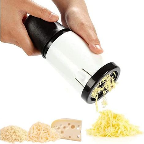 Moulin à fromage manuel avec 2 lames interchangeables en acier inoxydable, râpe à fromage, trancheuse à fromage, outil pour cuisine (1/5)