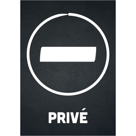 Sticker autocollant "PRIVÉ" format A5 fond noir (1/2)