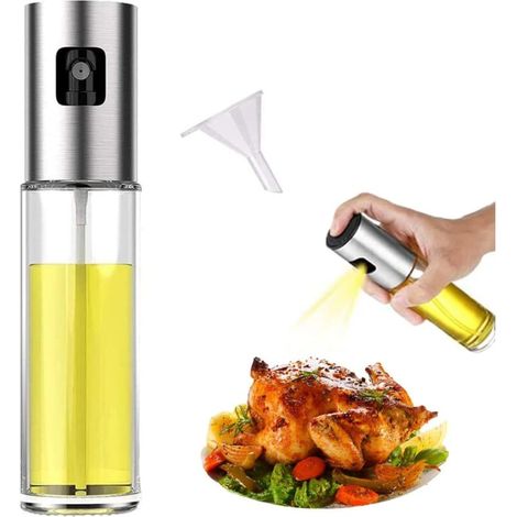Vaporisateur d'huile, flacon pulvérisateur d'huile et de vinaigre, flacon en verre de 100 ml d'huile d'olive, ustensiles de cuisin (1/5)