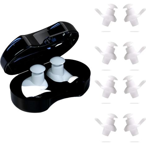 Bouchons d'oreille en silicone pour la natation Confortables et étanches pour la natation et la douche (1/5)