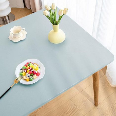 Elastische Tischdecke Rechteckig, Abwischbar, Wasserdicht, mit Gummizug, Blau 80x120cm