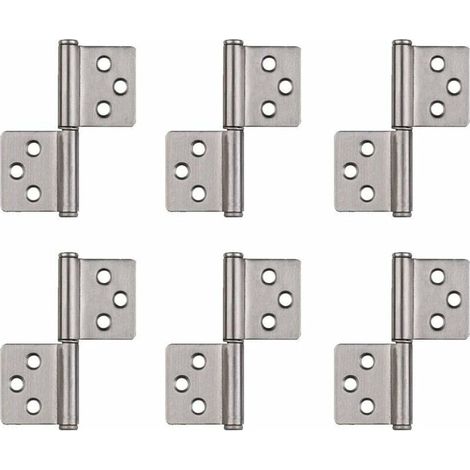 - Folding Butt Charnières en Acier Inoxydable Maison Cabinet Charnières, Paumelle Pour Porte Charnière à Visser Avec Vis en Acier Inox Charnières, Trois pouces， (Silver，6 Pièces)