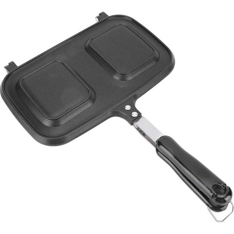 Double-Sided Non-Stick Cast Aluminum Frying Pan with Even Heat Distribution and Heat-Resistant Handle for Making Sandwiches and Cakes (1/5)