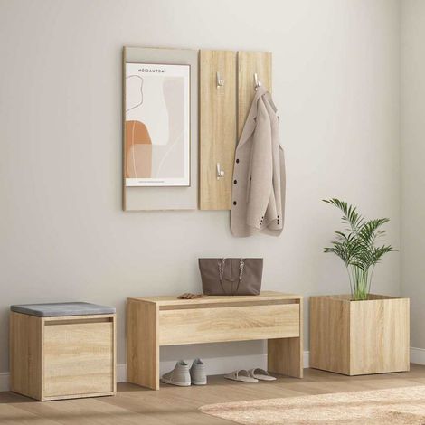 vidaXL Hallway Furniture Set Sonoma Oak Engineered Wood (1/5)