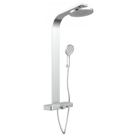 Colonne de douche avec tablette - thermostatique - chromé - Samoa Rain - SCHÜTTE