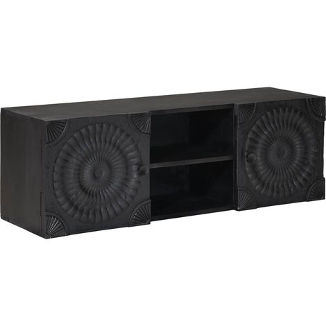 Meuble TV avec étagère avec stockage Noir 105 x 30 x 35 cm