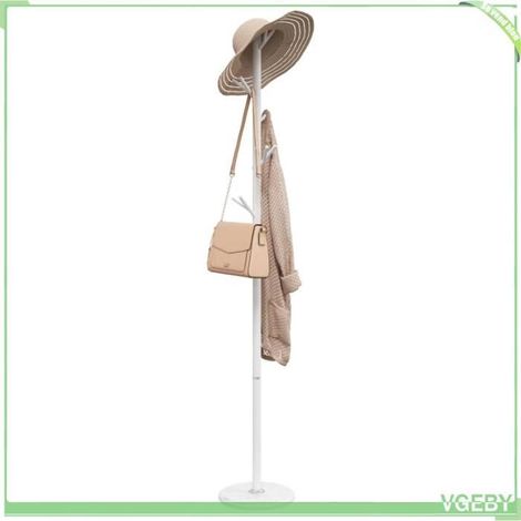 377104 Porte-manteau blanc 175 cm fer enduit de poudre (1/5)