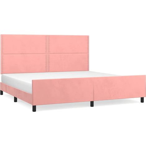 Maison Exclusive - Giroletto con Testiera Rosa 200x200 cm in Velluto (1/5)