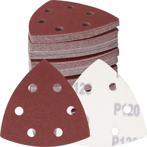 5 disques de ponçage auto-agrippants avec 8 trous, 20 feuilles abrasives or grain 180, idéal pour ponceuse excentrique et travail du bois, disque de ponçage doré. (1/5)
