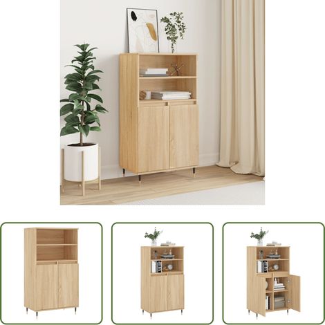 Holzwerkstoff - Highboard Sonoma-Eiche 60x36x110 cm Holzwerkstoff (1/5)