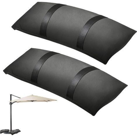 black sandbags measuring 70 x 25 cm, for use with parasol bases, suitable for tents, trampolines, parasols, etc. (1/5)