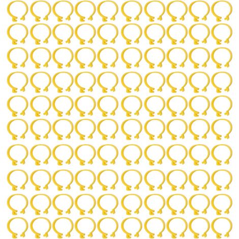 Identification Colorée Anneaux de Pieds de Volaille-100pcs Poulet Anneaux Réutilisables en Plastique Bannes de Jambes Clips pour les Poulets Reproductrices Bouettes Oies-Clamp/Holder-Sur les (1/5)