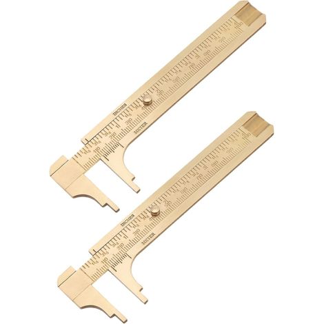Pied à coulisse double échelle en laiton Toddmomy, règle de poche (1/5)