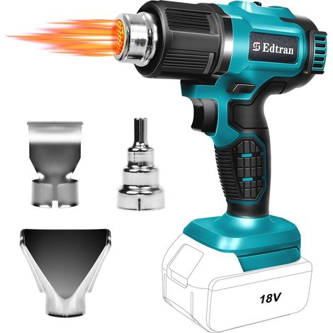 Pistolet Thermique Sans Fil 18V - 2 Températures (550°C Max) - Pour Décapage, Soudure PVC - Pro & Bricolage (1/5)