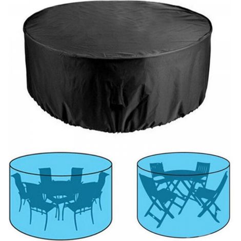 Housse de protection ronde pour meubles de jardin, tissu Oxford 210D, imperméable et anti-poussière, 185 x 95 cm (1/4)