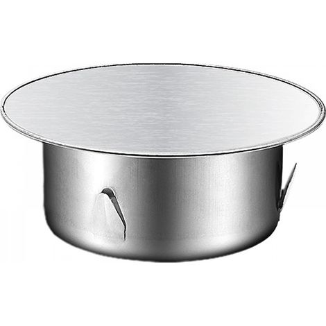 Chapeau de cheminée, couvercle de conduit, chapeau de cheminée perforé en acier inoxydable, argenté, 55 mm de diamètre, 22 mm de profondeur (1/5)