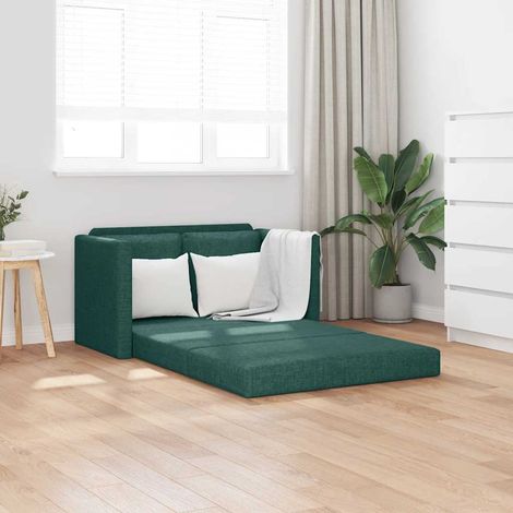 Bodensofa mit Schlaffunktion Dunkelgrün 112x174x55 cm Stoff