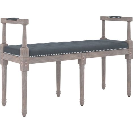 Banco banco 110 x 40 x 70 cm terciopelo gris oscuro 020010465