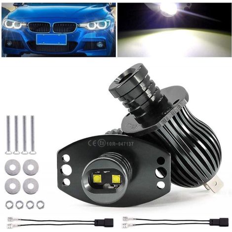 royaluxe -2PCS Angel Eyes Light 10W Voiture Ampoules LED Halo Anneau, E90 E91 Angel Eyes Phare Feux Diurnes Marqu Lumière Latérale Canbus Ampoule Sans Err (1/5)