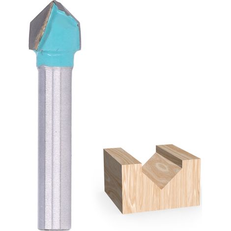 Fraise à rainurer en V de 6 mm pour gravure CNC, fraise à usiner le bois, fraise en V (1/5)