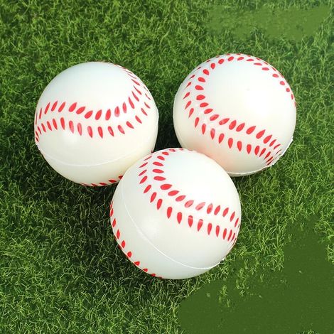 3 Pack 1.6 Pouces Mousse de Caoutchouc Souple Chat Jouet Balle éponge balles de Sport Chaton Jouet interactif--base-ball (1/3)