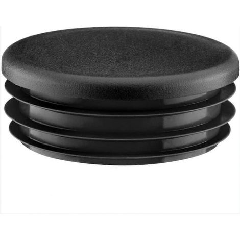 Bouchon rond pour tuyau de 40 mm, lot de 4, noir, avec patins de protection. (1/4)