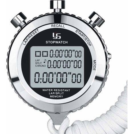 Chronomètre numérique, chronomètre en métal, compteur 10 tours, adapté aux compétitions sportives. (1/4)