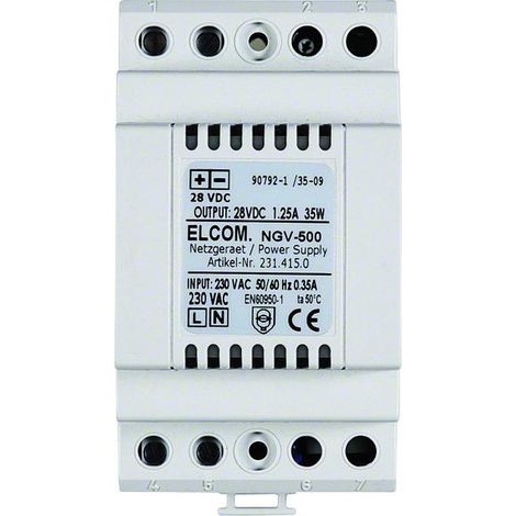 elcom Trasformatore video 2 fili grigio chiaro 28 VDC 1,25 A