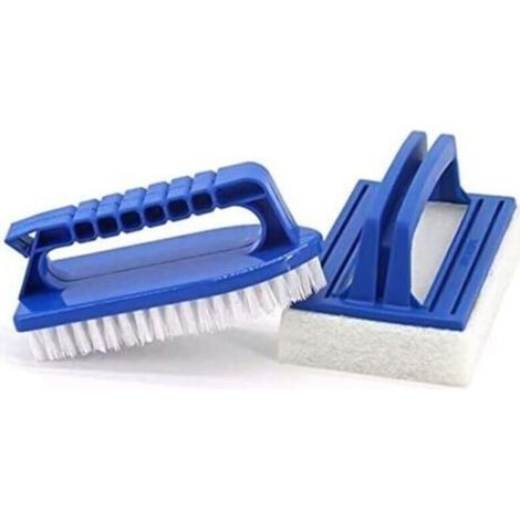 Lot de 2 brosses à éponge de piscine - Éponge de nettoyage - Brosse à algues - Pour la saleté et la mousse - Pour spa, petite piscine, baignoire, piscine (1/4)