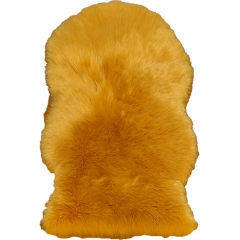 Tapis en peau de mouton, tapis à poils longs blancs, tapis lavable en machine, chambre (1/5)