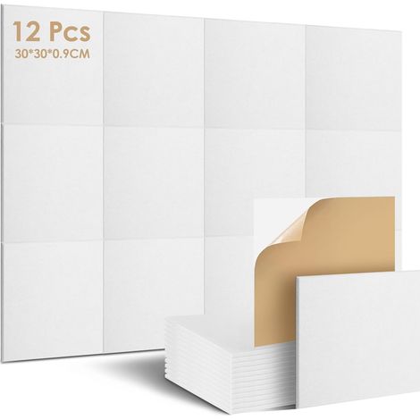 Panneaux Acoustiques Auto-Adhésif, 12Pack Auto-Adhésif Mousse Acoustique, Absorbeur De Bruit Haute Densité Insonorisante, Panneaux Isolants Acoustiques Décoratifs Muraux pour Studio Chambre (1/5)