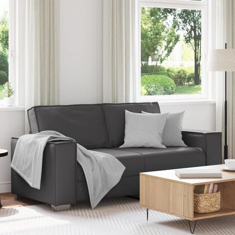 2-Sitzer Sofa Grau 140 cm Kunstleder Werkzeugfreie Montage (1/5)
