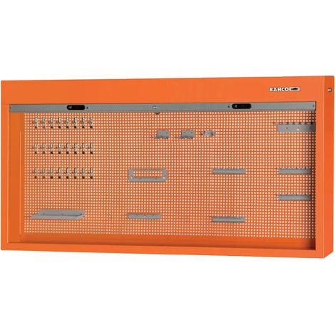 Banco Bahco con armadietto a parete, arancione, 184 × 94 × 19 cm
