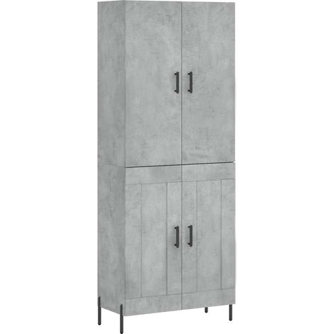 Maison Exclusive - Buffet haut Gris béton 69,5x34x180 cm Bois d'ingénierie (1/5)