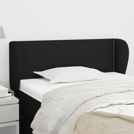 Tête de lit avec oreilles Design industriel - Pour Lit adulte - Noir 93x23x78/88 cm Tissu Chic-240831 (1/5)
