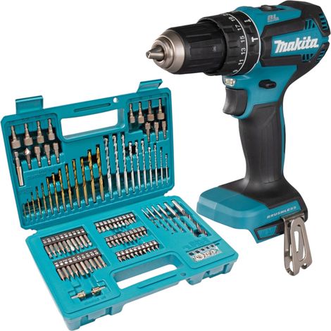 Makita DHP 485 Z Akku Schlagbohrschrauber 18 V 50 Nm Brushless + 102 tlg. Bit Bohrer Set - ohne Akku, ohne Ladegerät (1/4)