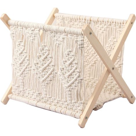 Nordique Corde en Coton Support de Rangement Tissé Porte-Revues Style BohèMe Plancher Bureau CréAtif (1/4)