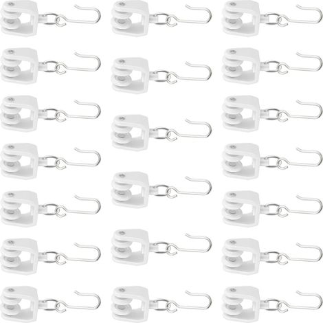 30 ganchos pequeños silenciosos para rieles de cortinas (1/5)