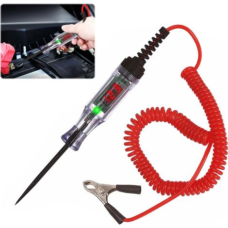 Testeur de circuit, testeur de fusible de voiture 3 90 V DC, stylo à sonde d'alimentation pour voiture, camion, testeur de tension avec lumière