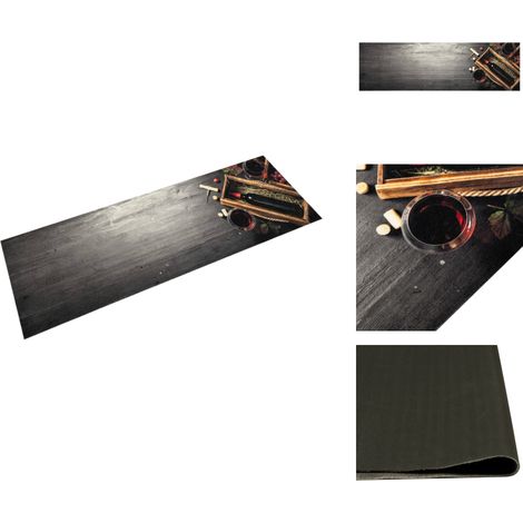 Tapis de cuisine lavable bouteille de vin 45x150 cm velours - Tapis De Cuisine - Tapis Absorbant - Tapis Décoratif - Tapis Moderne - Tapis Gris (1/5)