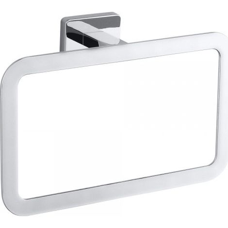 Anneau de serviette rectangulaire mural en zinc NIKI 22,8 x15 x6 cm (1/2)